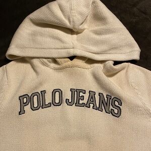 Vintage early 90s Polo Jeans Cream Knit Hoodie